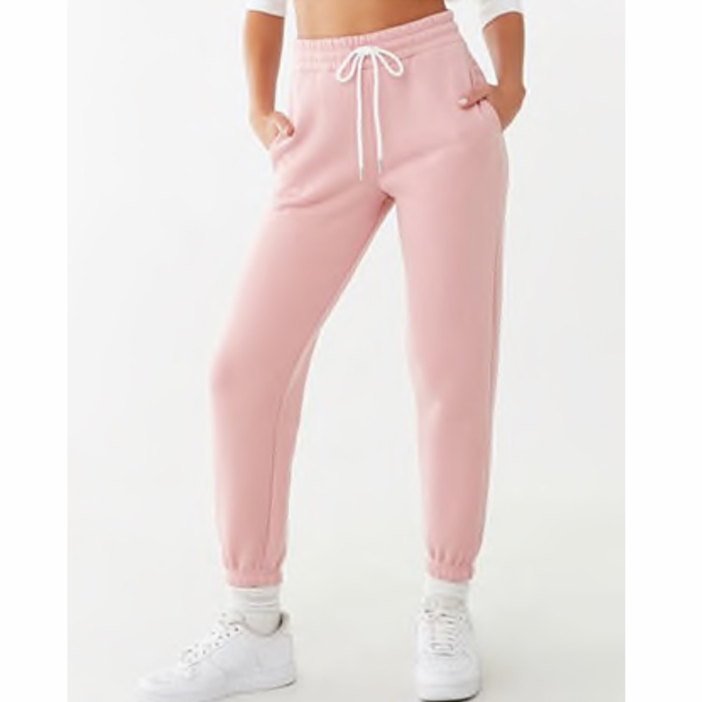 Forever21 Pink Fleece Drawstring Sweatpants